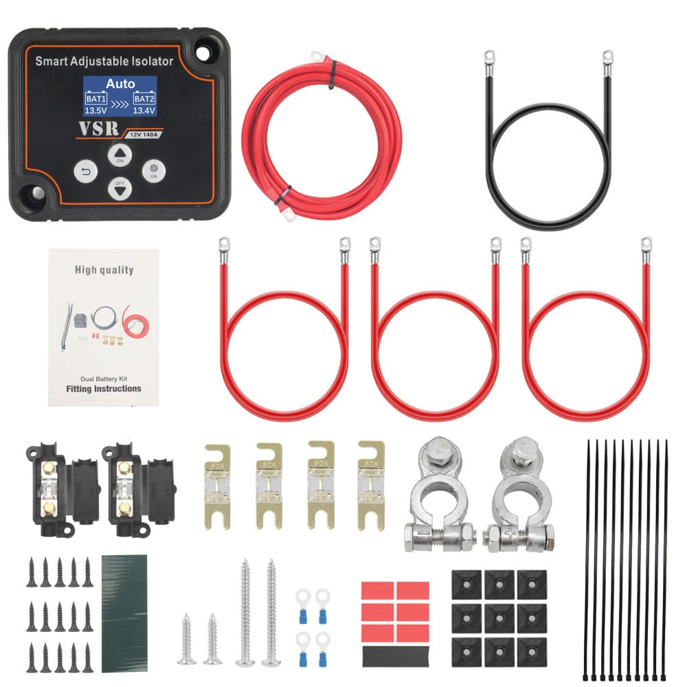 5M Waterdicht Split Charge Relais Kit, 12V 140A Dubbele Batterij 5M Waterdicht Split Charge Relais Kit, 12V 140A Dubbele Batterij